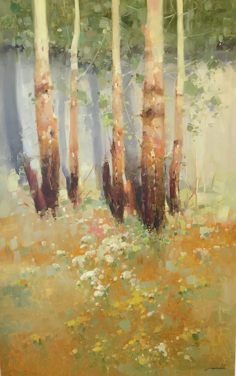 Birches Grove, Original oil Painting, Handmade artwork, One of a Kind   